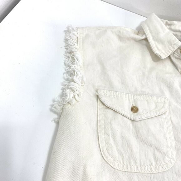 Women's Bike Week 2010 Daytona Beach Florida Tan Denim Style Top Sleeveless Sz S - Picture 3 of 4